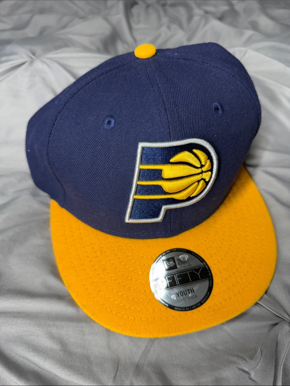 New Era Pacers Navy and Gold Flat Brim Snapback - Youth